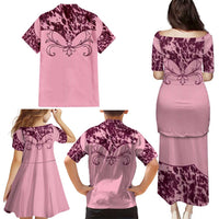 Cowboys Wild West Family Matching Puletasi and Hawaiian Shirt Pink Cow Prints - Wonder Print Shop