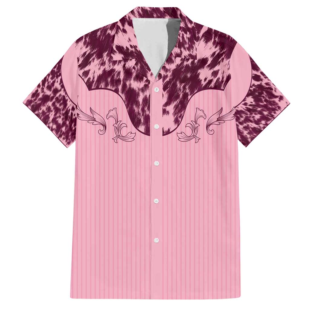 Cowboys Wild West Family Matching Summer Maxi Dress and Hawaiian Shirt Pink Cow Prints - Wonder Print Shop