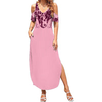 Cowboys Wild West Family Matching Summer Maxi Dress and Hawaiian Shirt Pink Cow Prints - Wonder Print Shop