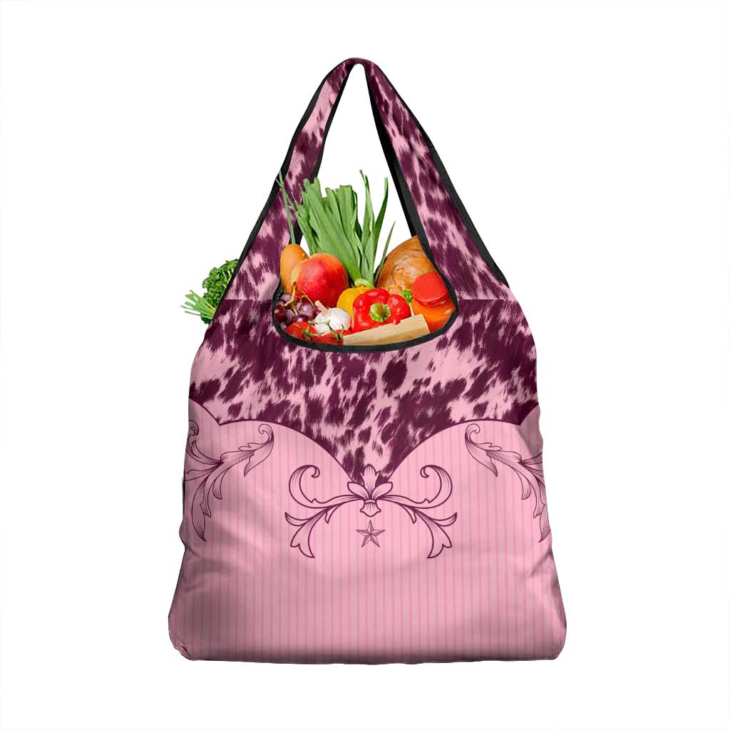 Cowboys Wild West Grocery Bag Pink Cow Prints - Wonder Print Shop