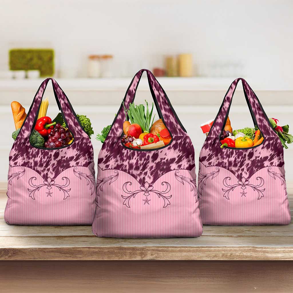 Cowboys Wild West Grocery Bag Pink Cow Prints - Wonder Print Shop