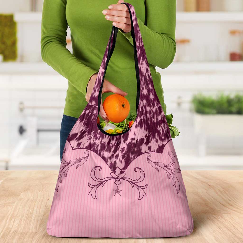 Cowboys Wild West Grocery Bag Pink Cow Prints - Wonder Print Shop