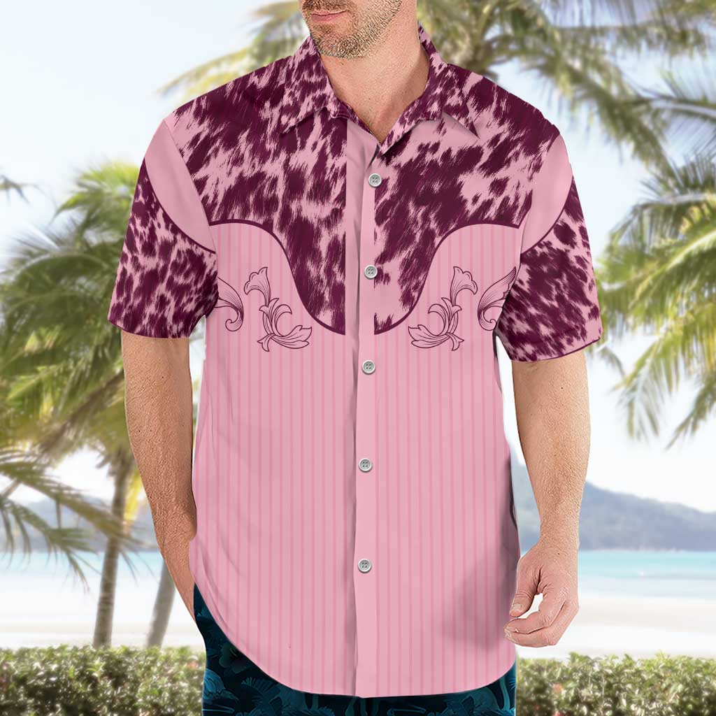 Cowboys Wild West Hawaiian Shirt Pink Cow Prints - Wonder Print Shop