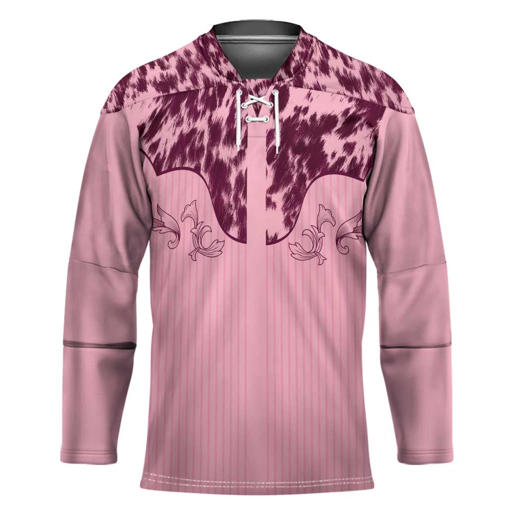 Cowboys Wild West Hockey Jersey Pink Cow Prints - Wonder Print Shop