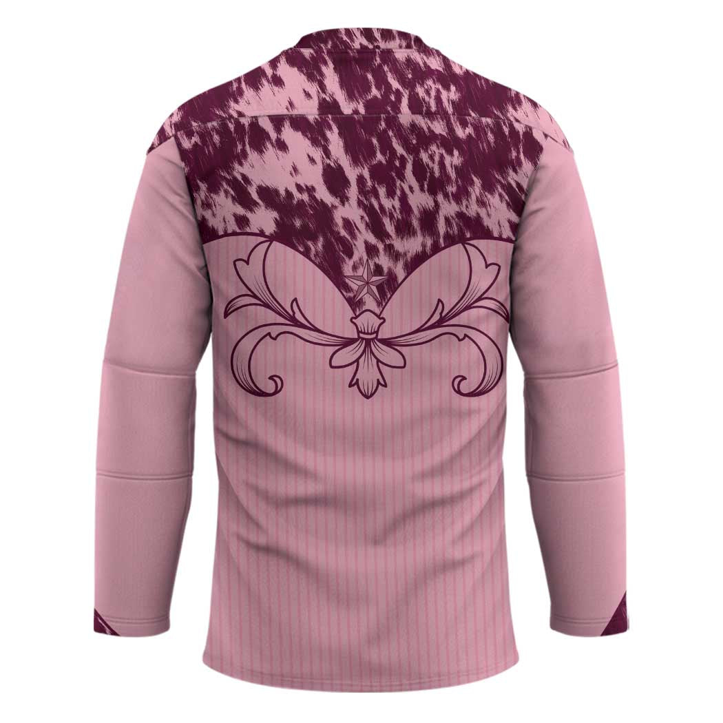 Cowboys Wild West Hockey Jersey Pink Cow Prints - Wonder Print Shop