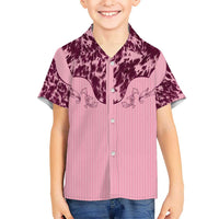 Cowboys Wild West Kid Hawaiian Shirt Pink Cow Prints - Wonder Print Shop