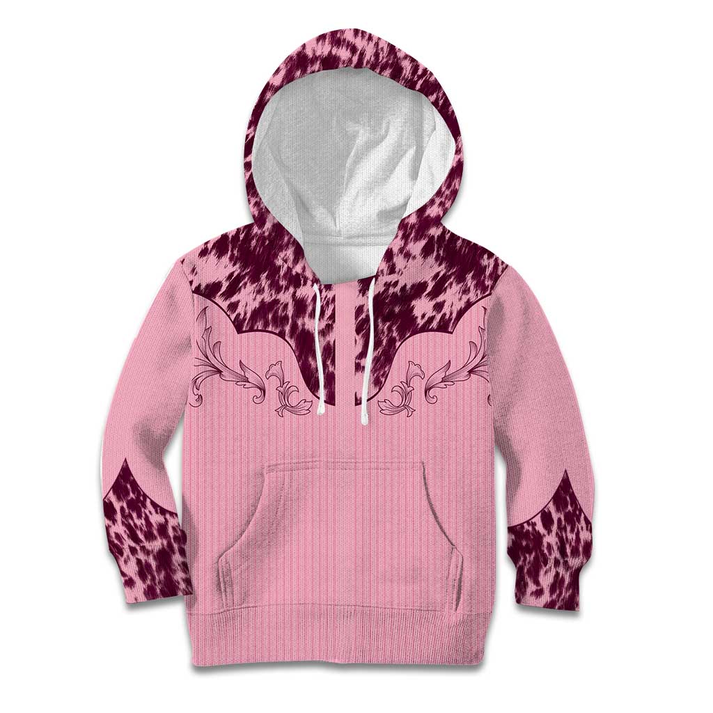 Cowboys Wild West Kid Hoodie Pink Cow Prints - Wonder Print Shop