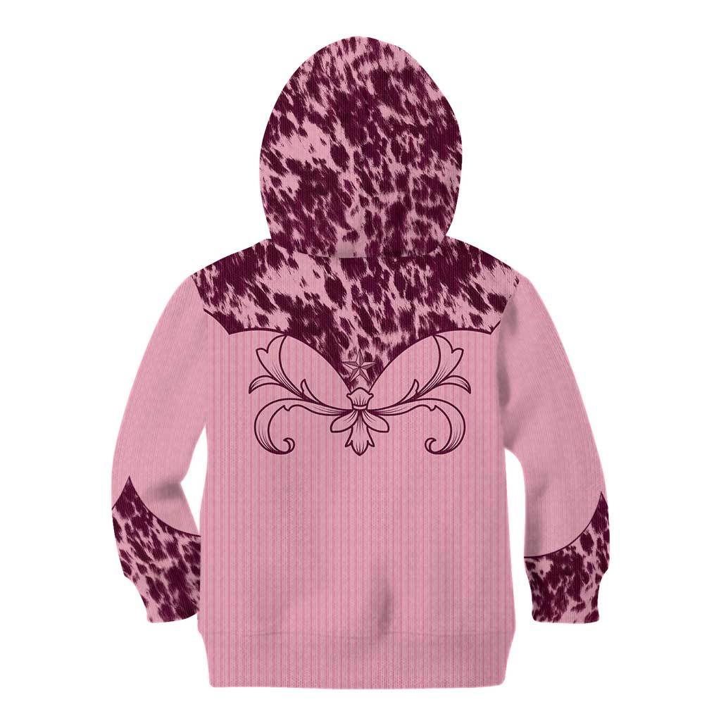 Cowboys Wild West Kid Hoodie Pink Cow Prints - Wonder Print Shop