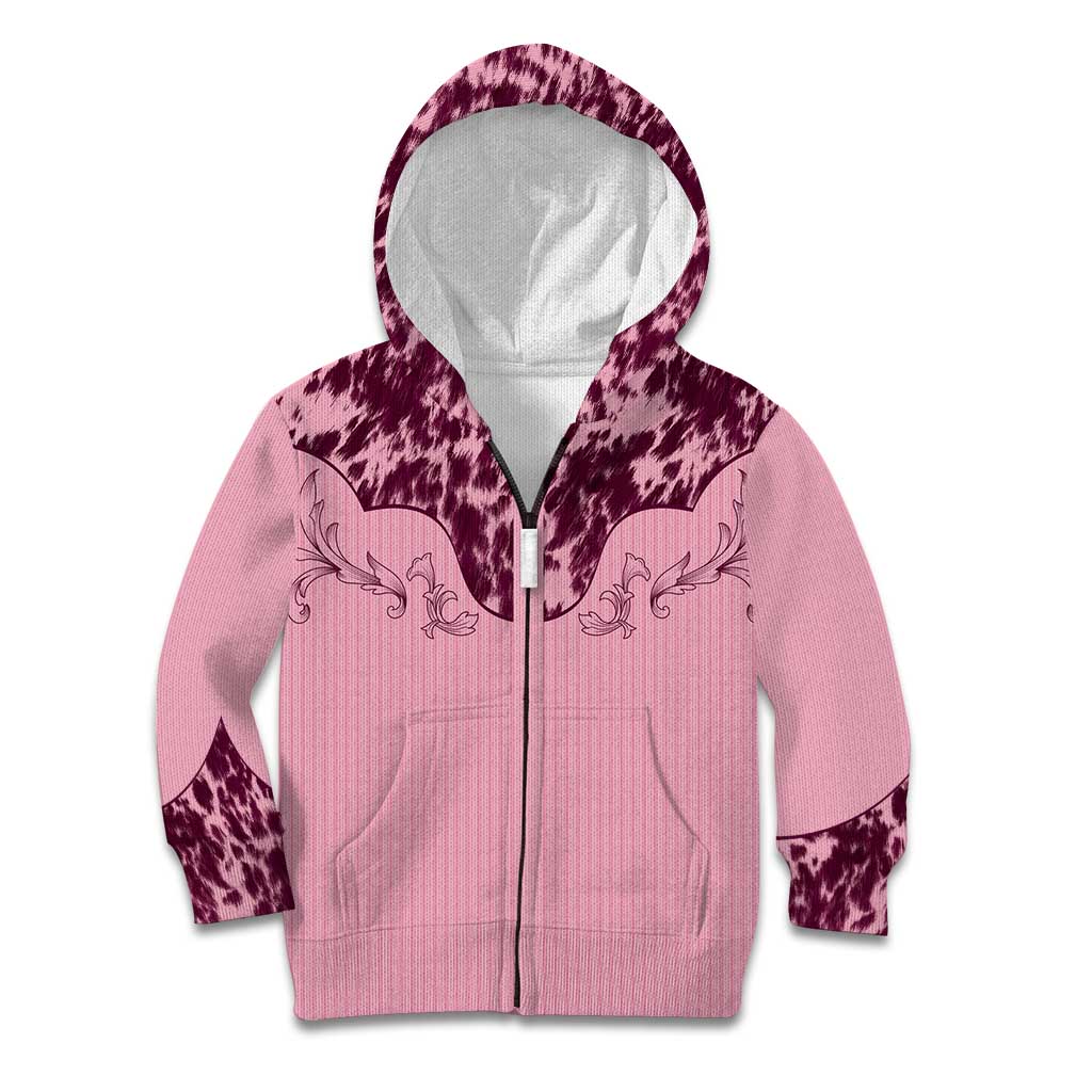 Cowboys Wild West Kid Hoodie Pink Cow Prints - Wonder Print Shop