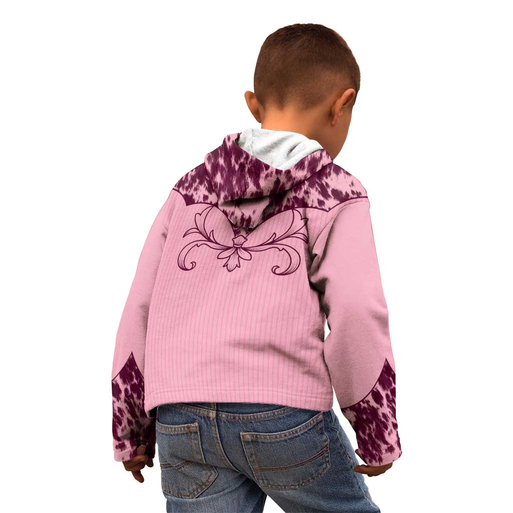 Cowboys Wild West Kid Hoodie Pink Cow Prints - Wonder Print Shop