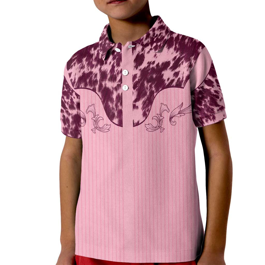 Cowboys Wild West Kid Polo Shirt Pink Cow Prints - Wonder Print Shop
