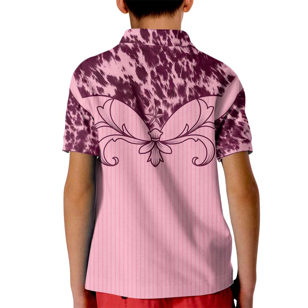 Cowboys Wild West Kid Polo Shirt Pink Cow Prints - Wonder Print Shop