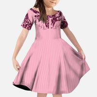 Cowboys Wild West Kid Short Sleeve Dress Pink Cow Prints - Wonder Print Shop