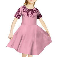 Cowboys Wild West Kid Short Sleeve Dress Pink Cow Prints - Wonder Print Shop