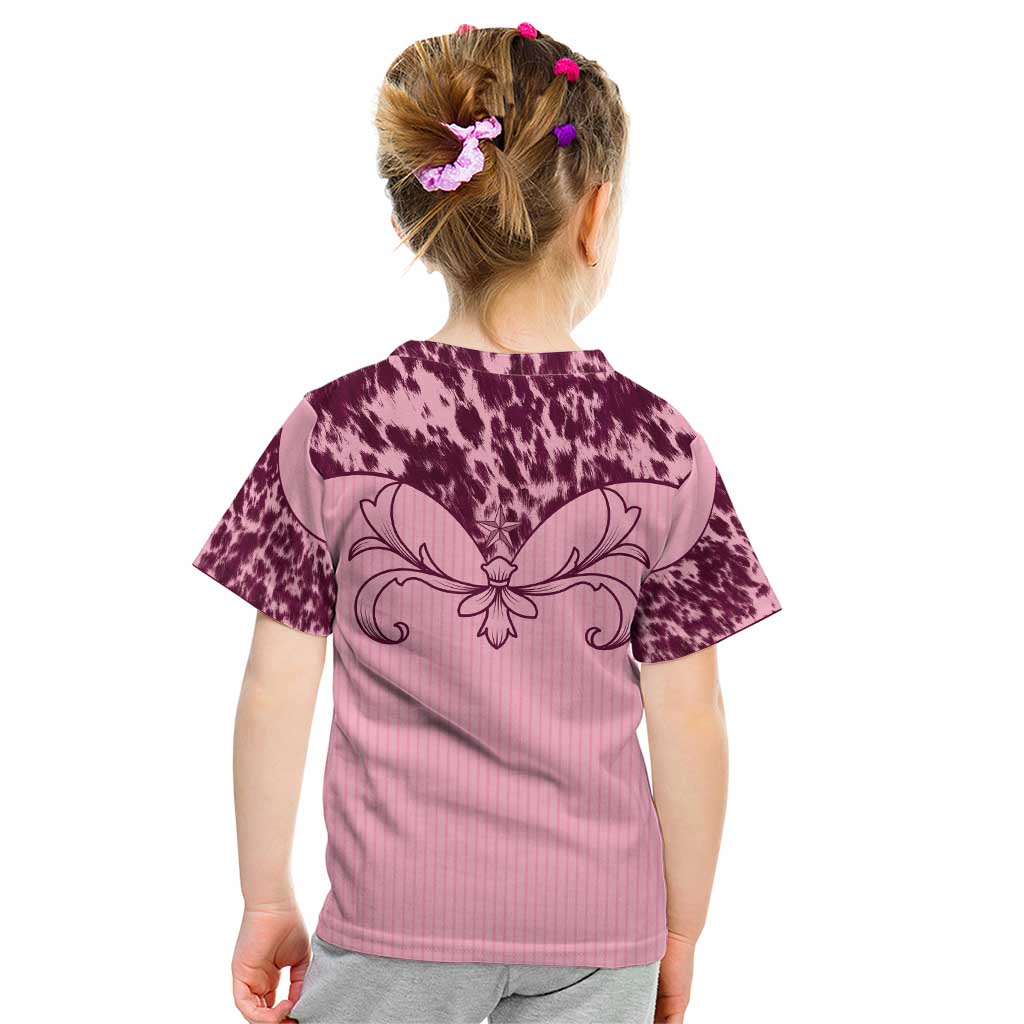 Cowboys Wild West Kid T Shirt Pink Cow Prints - Wonder Print Shop