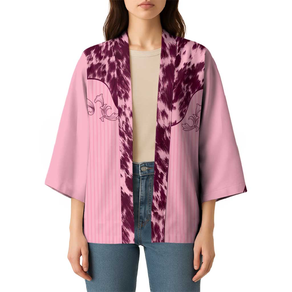 Cowboys Wild West Kimono Pink Cow Prints - Wonder Print Shop