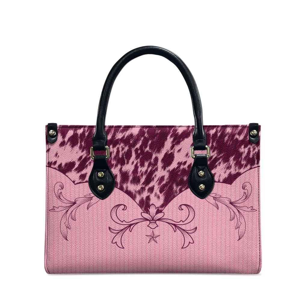 Cowboys Wild West Leather Bag Pink Cow Prints - Wonder Print Shop
