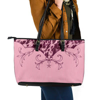 Cowboys Wild West Leather Tote Bag Pink Cow Prints - Wonder Print Shop