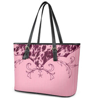 Cowboys Wild West Leather Tote Bag Pink Cow Prints - Wonder Print Shop