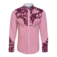 Cowboys Wild West Long Sleeve Button Shirt Pink Cow Prints - Wonder Print Shop