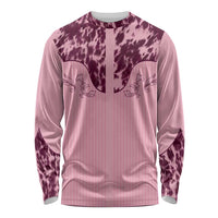 Cowboys Wild West Long Sleeve Shirt Pink Cow Prints - Wonder Print Shop