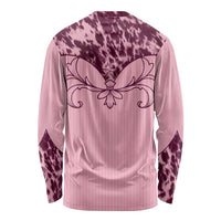 Cowboys Wild West Long Sleeve Shirt Pink Cow Prints - Wonder Print Shop