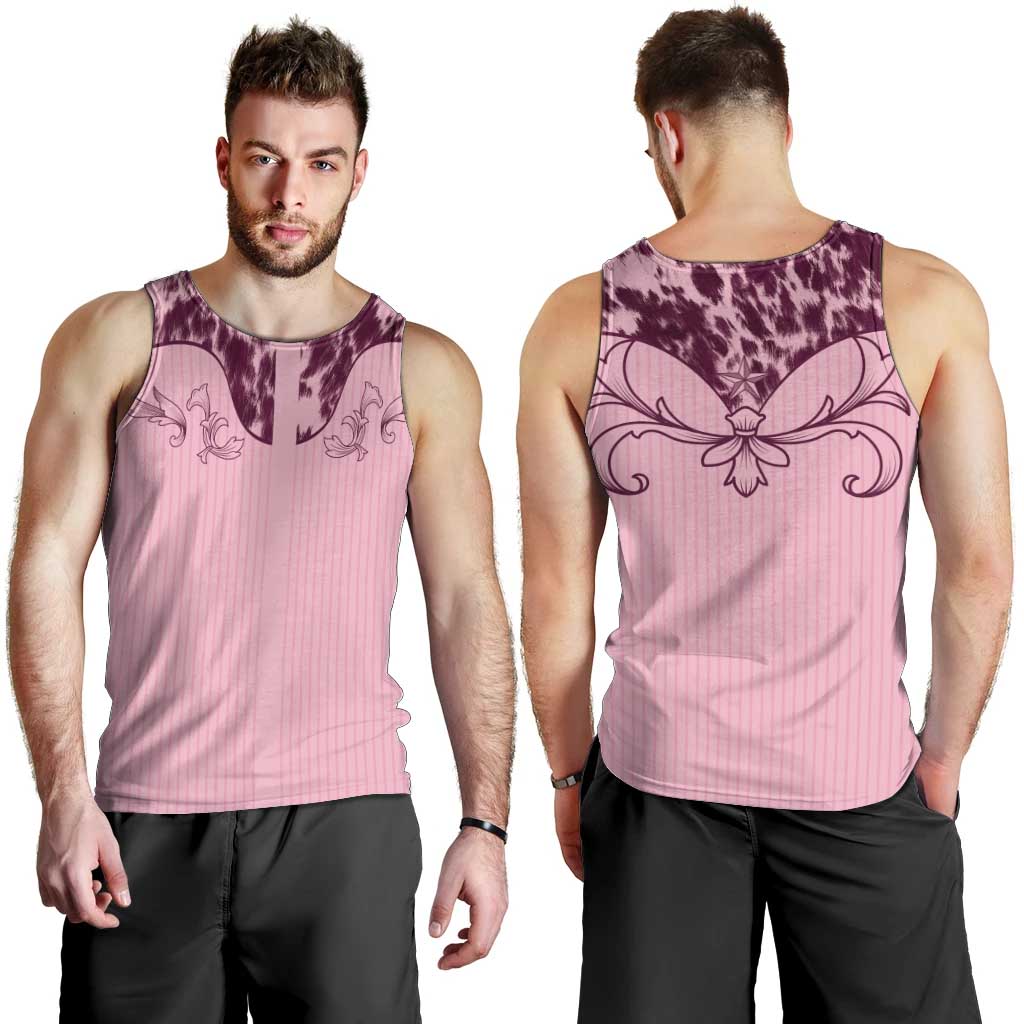Cowboys Wild West Men Tank Top Pink Cow Prints - Wonder Print Shop