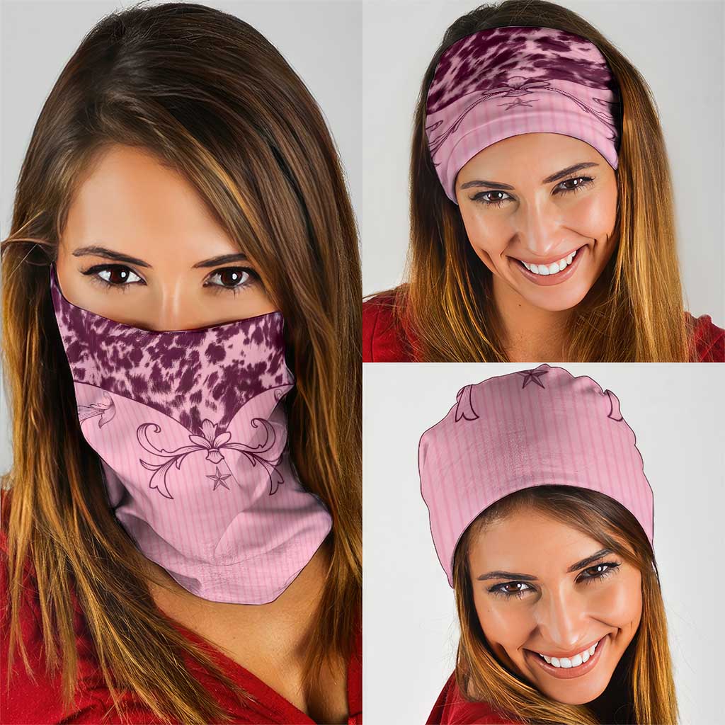 Cowboys Wild West Neck Gaiter Pink Cow Prints - Wonder Print Shop
