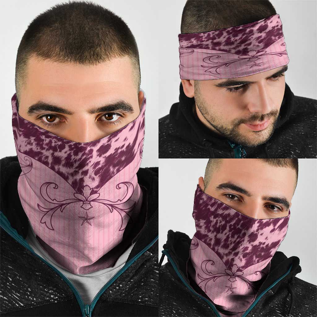 Cowboys Wild West Neck Gaiter Pink Cow Prints - Wonder Print Shop