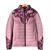 Cowboys Wild West Padded Jacket Pink Cow Prints - Wonder Print Shop