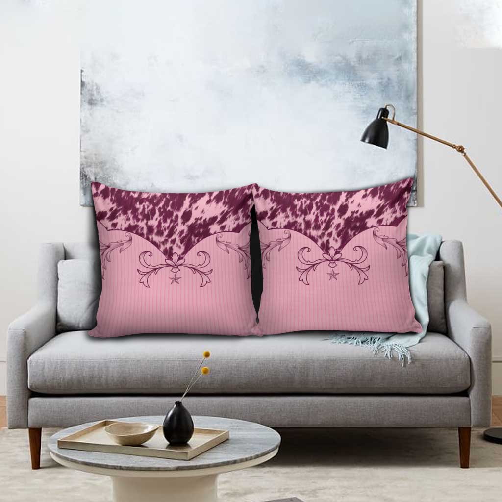 Cowboys Wild West Pillow Cover Pink Cow Prints - Wonder Print Shop