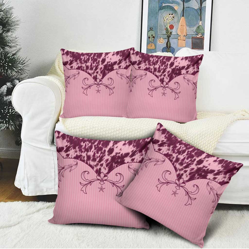 Cowboys Wild West Pillow Cover Pink Cow Prints - Wonder Print Shop