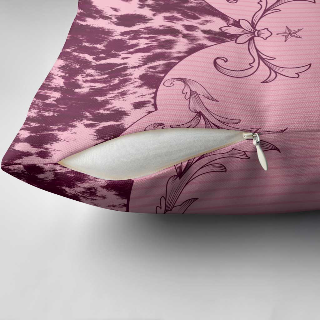 Cowboys Wild West Pillow Cover Pink Cow Prints - Wonder Print Shop