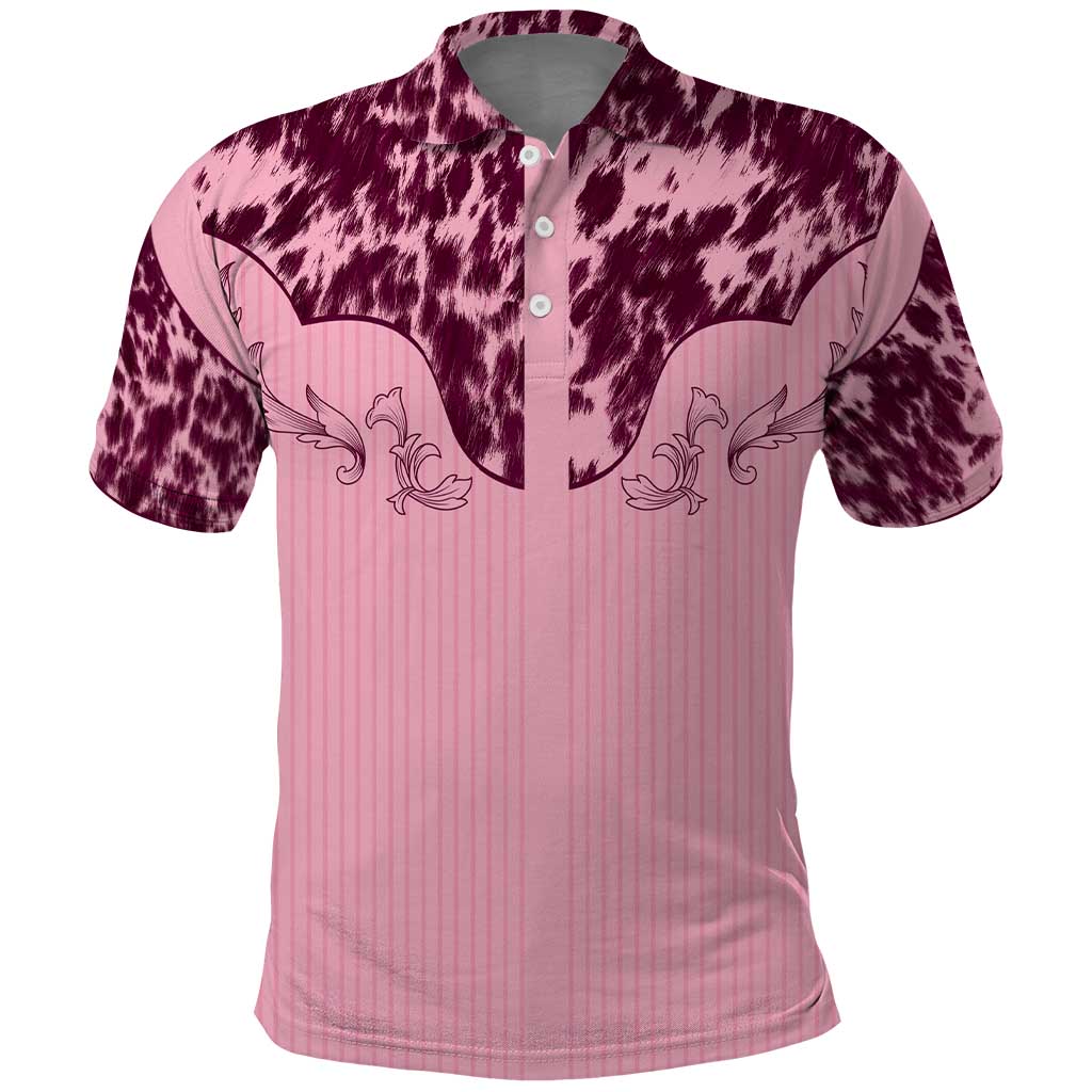 Cowboys Wild West Polo Shirt Pink Cow Prints - Wonder Print Shop