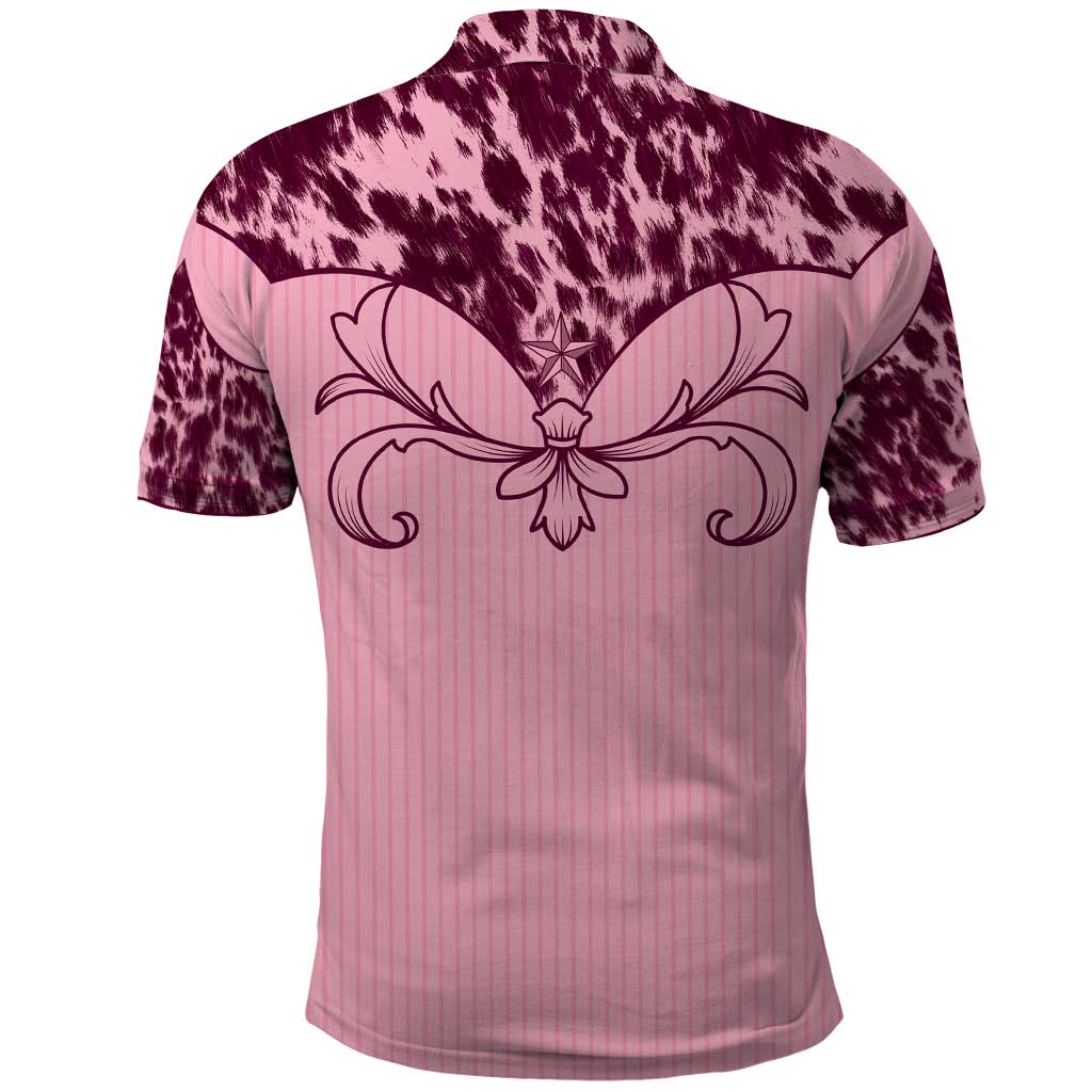 Cowboys Wild West Polo Shirt Pink Cow Prints - Wonder Print Shop