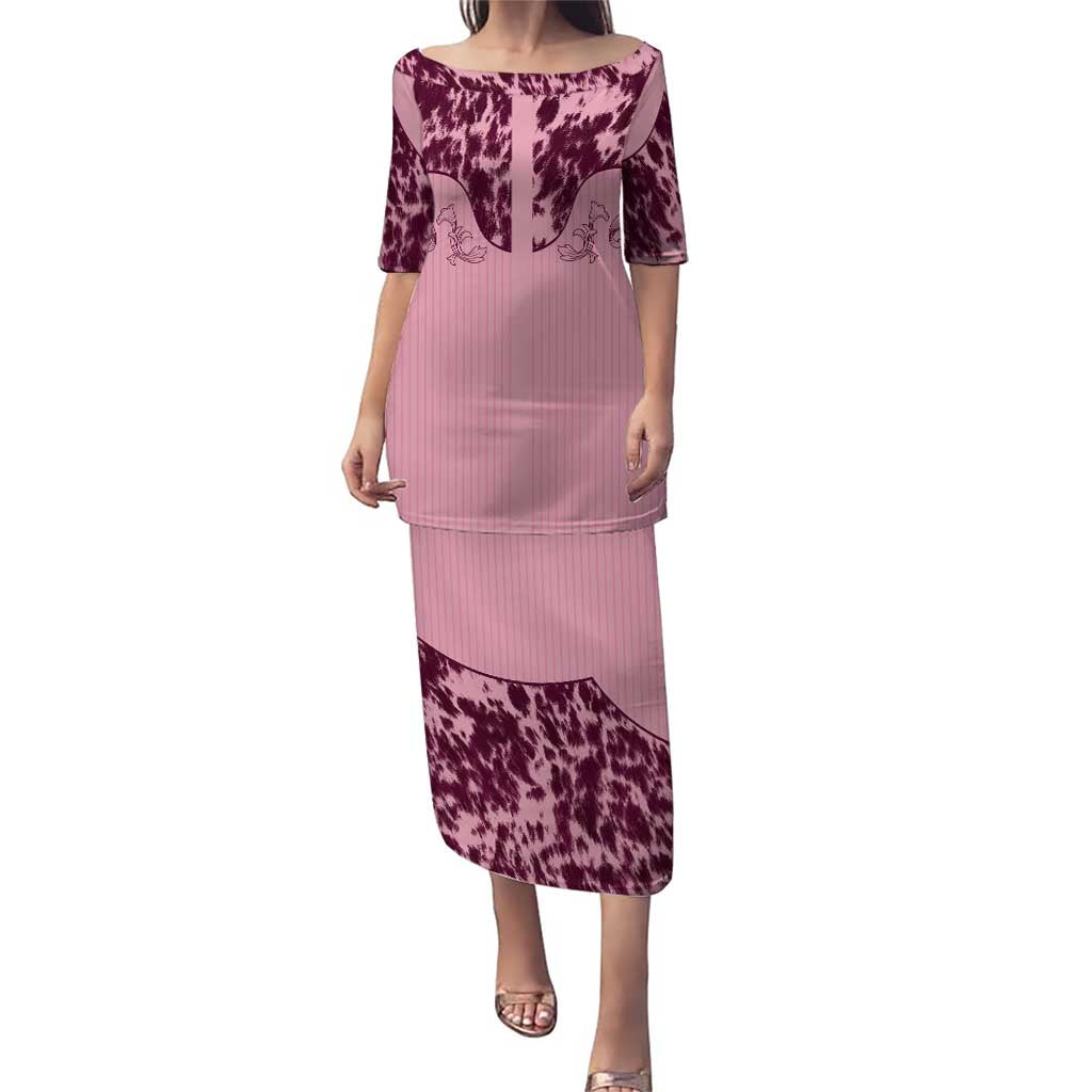 Cowboys Wild West Puletasi Pink Cow Prints - Wonder Print Shop