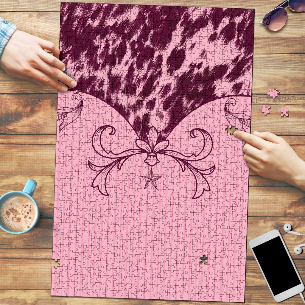 Cowboys Wild West Puzzle Pink Cow Prints - Wonder Print Shop