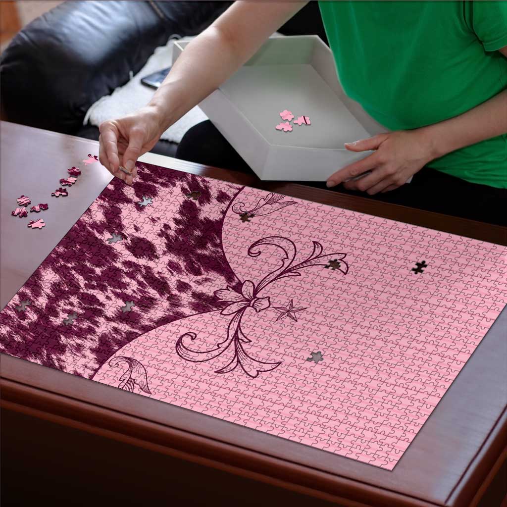 Cowboys Wild West Puzzle Pink Cow Prints - Wonder Print Shop