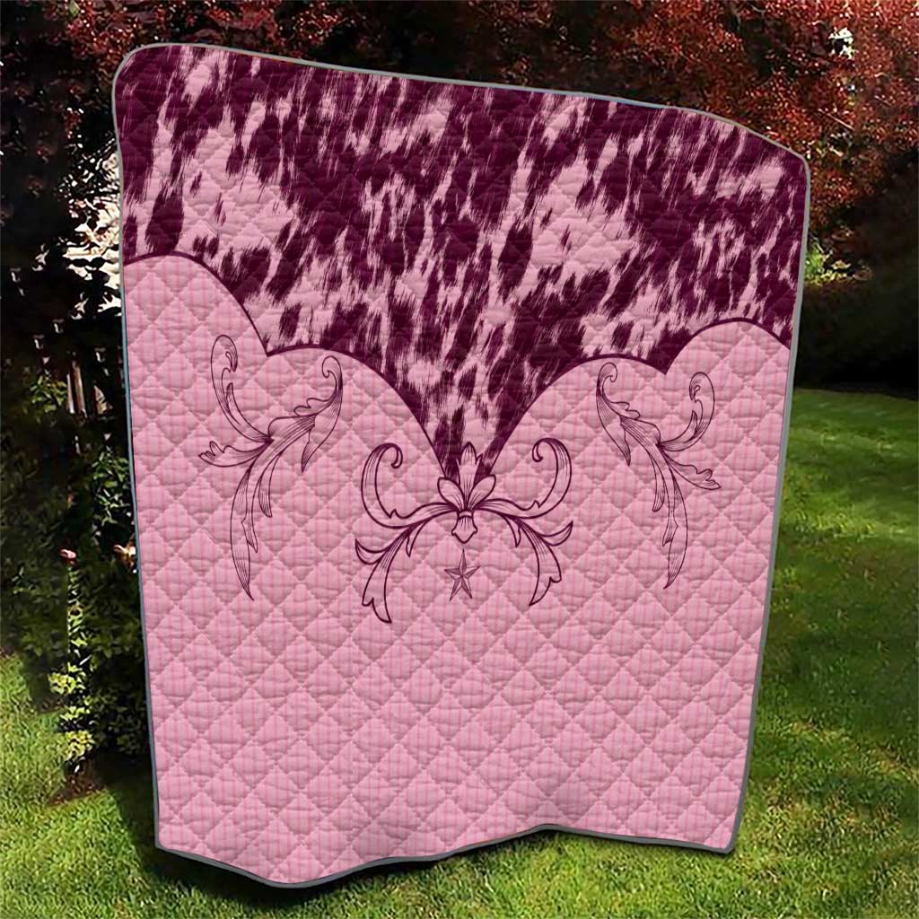 Cowboys Wild West Quilt Pink Cow Prints - Wonder Print Shop