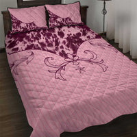Cowboys Wild West Quilt Bed Set Pink Cow Prints - Wonder Print Shop