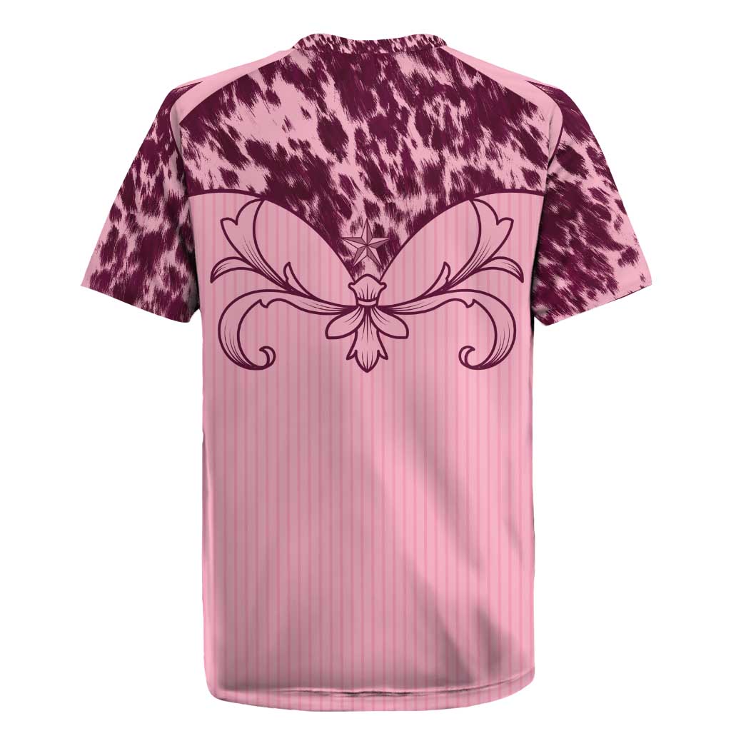 Cowboys Wild West Rugby Jersey Pink Cow Prints - Wonder Print Shop