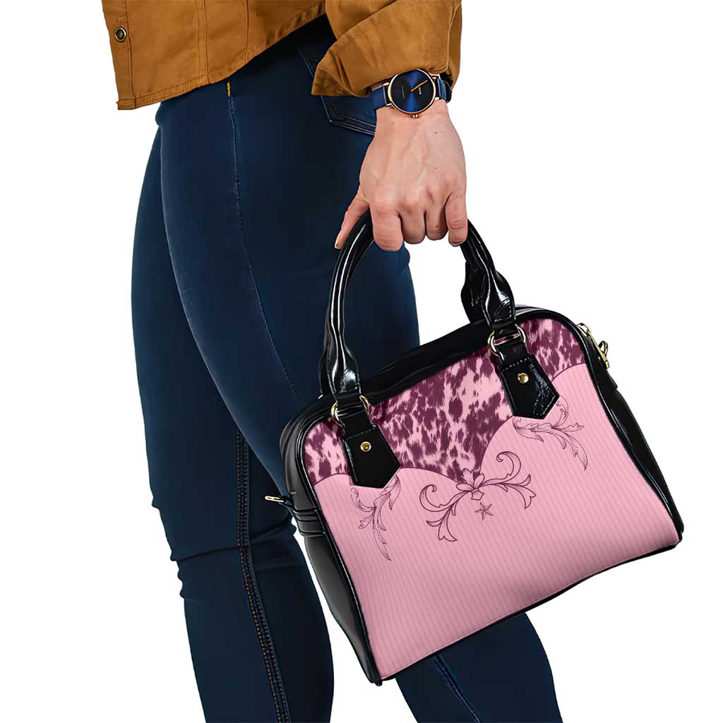Cowboys Wild West Shoulder Handbag Pink Cow Prints - Wonder Print Shop