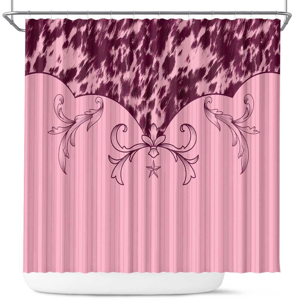 Cowboys Wild West Shower Curtain Pink Cow Prints - Wonder Print Shop