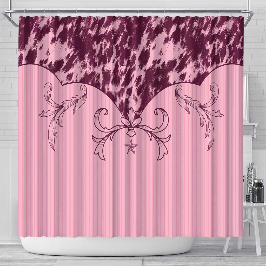 Cowboys Wild West Shower Curtain Pink Cow Prints - Wonder Print Shop