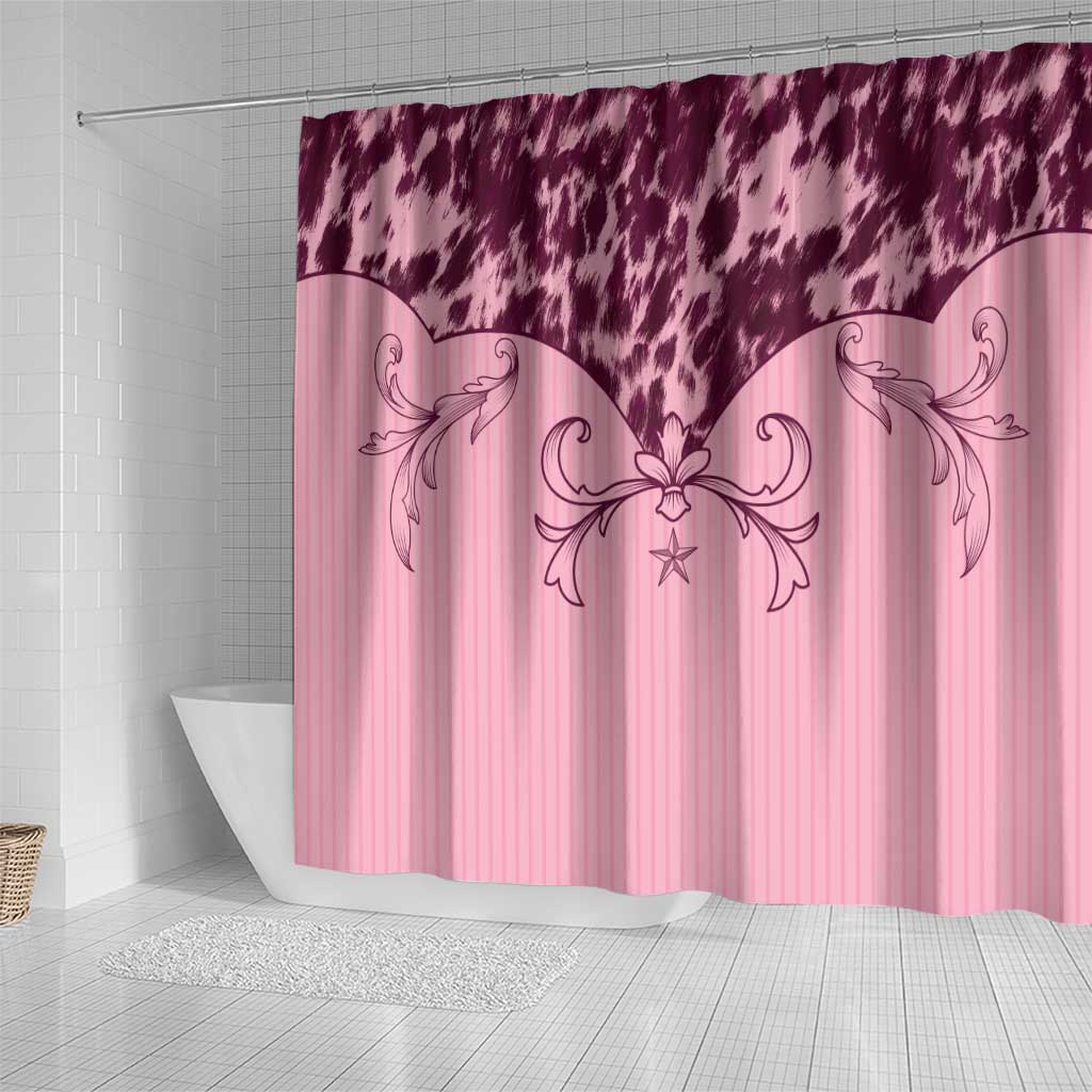 Cowboys Wild West Shower Curtain Pink Cow Prints - Wonder Print Shop