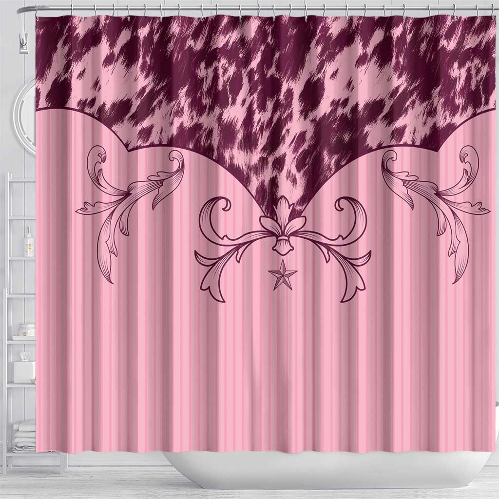 Cowboys Wild West Shower Curtain Pink Cow Prints - Wonder Print Shop