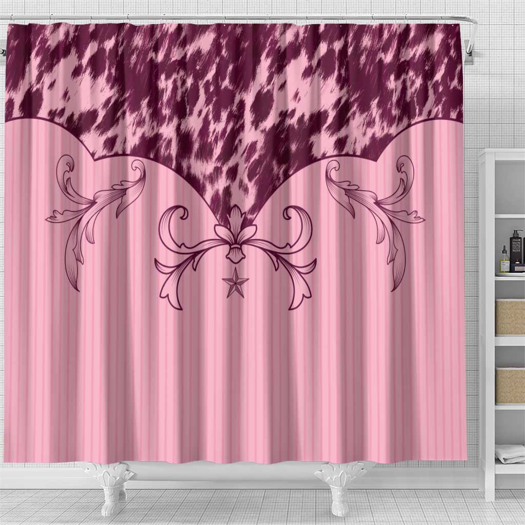 Cowboys Wild West Shower Curtain Pink Cow Prints - Wonder Print Shop