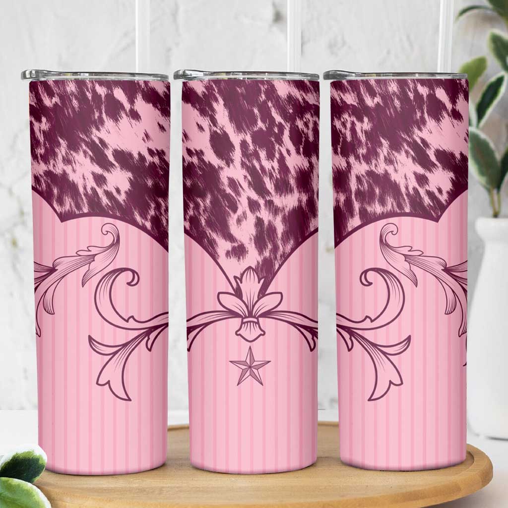 Cowboys Wild West Skinny Tumbler Pink Cow Prints - Wonder Print Shop