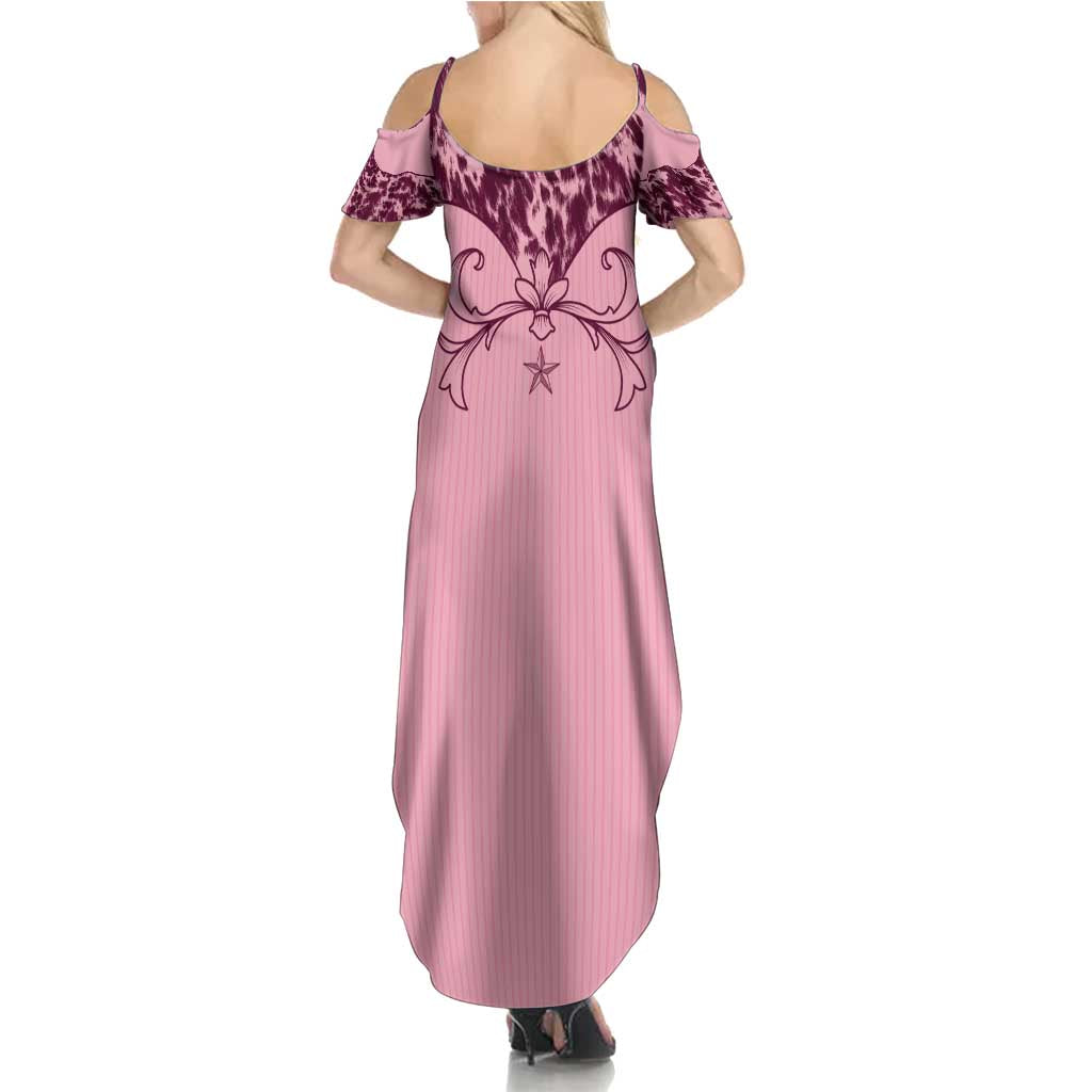 Cowboys Wild West Summer Maxi Dress Pink Cow Prints - Wonder Print Shop
