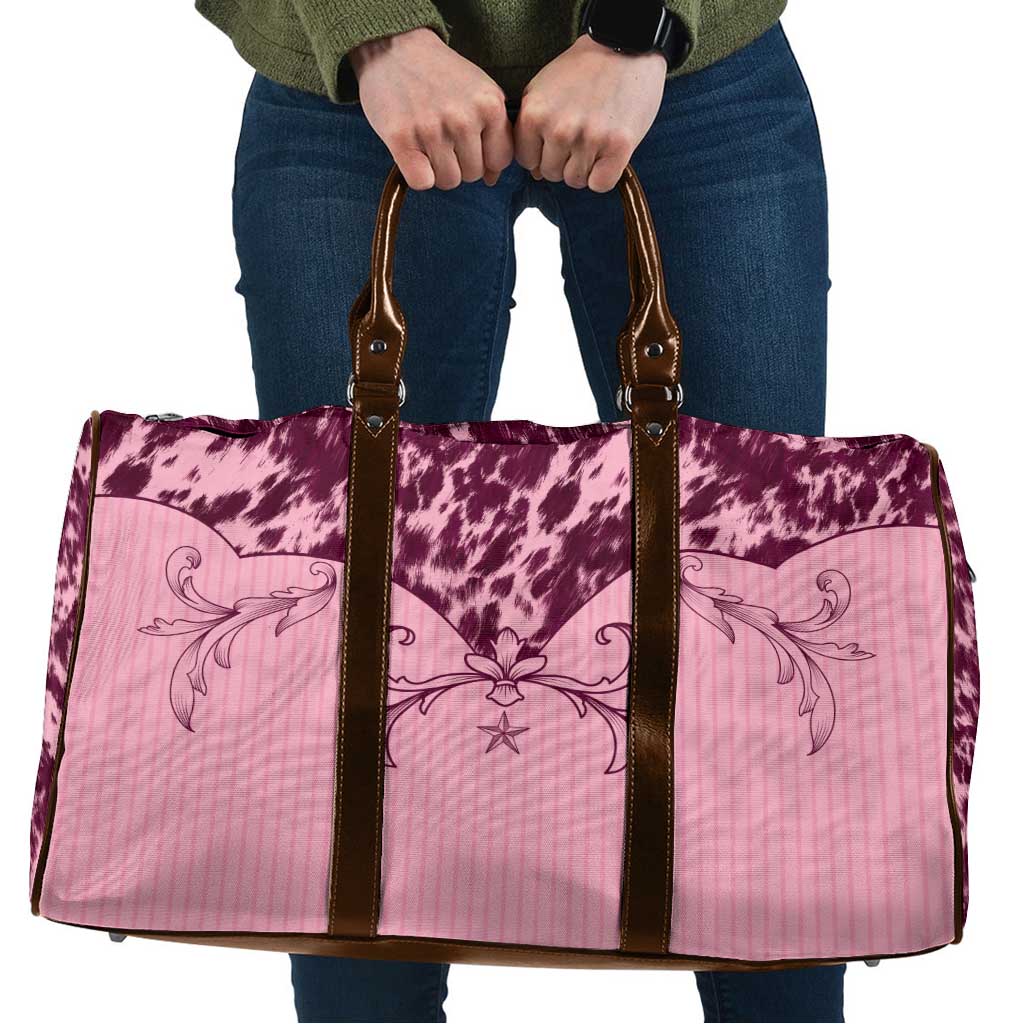 Cowboys Wild West Travel Bag Pink Cow Prints - Wonder Print Shop